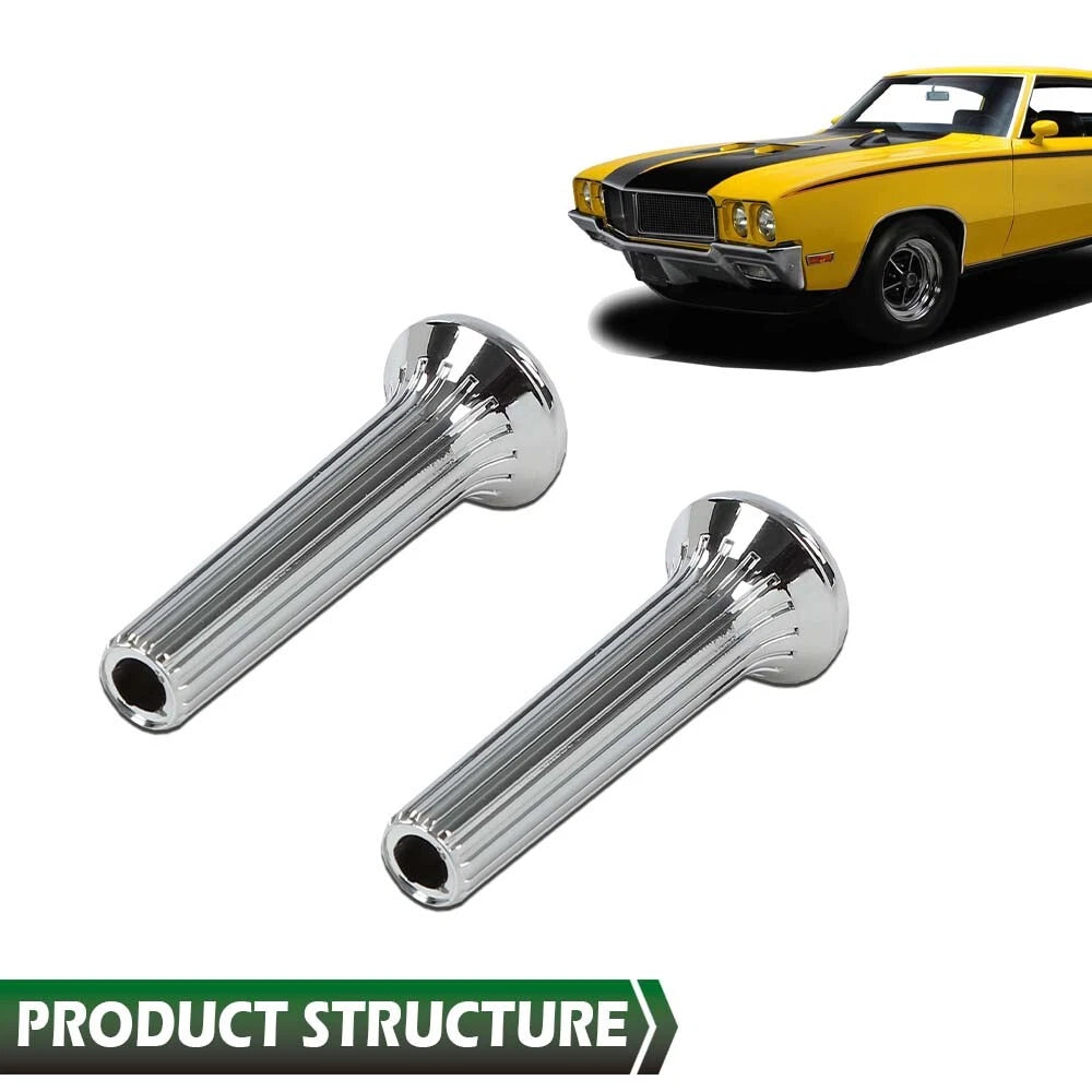 Set of 4 Chrome Ribbed Door Lock Knobs for GM Buick Chevy Oldsmobile Pontiac