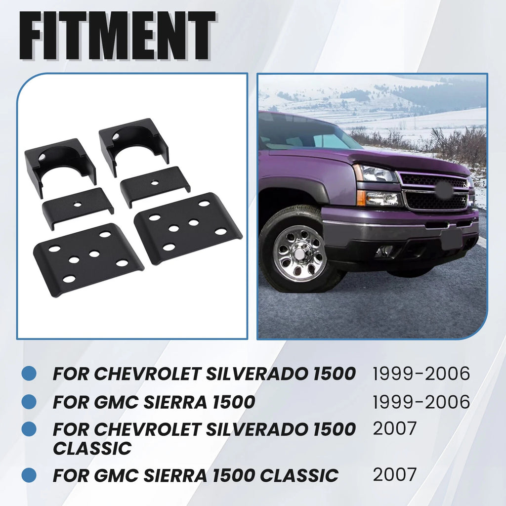 6" Lowering Drop Suspension Flip Kit No C-Notch for Chevy Silverado 1500 (1999–2006)