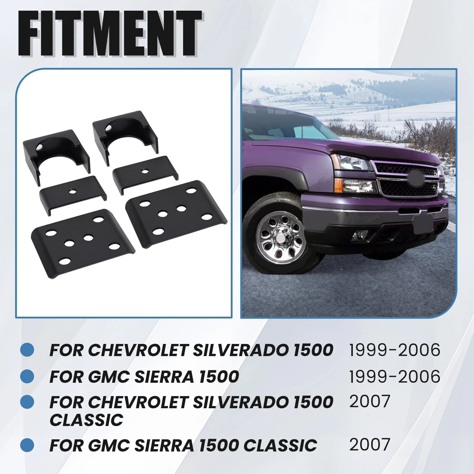 6" Lowering Drop Suspension Flip Kit No C-Notch for Chevy Silverado 1500 (1999–2006)