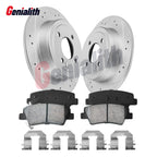 Rear Drilled Brake Rotors & Ceramic Brake Pads Kit for Kia Rio (2012–2017)