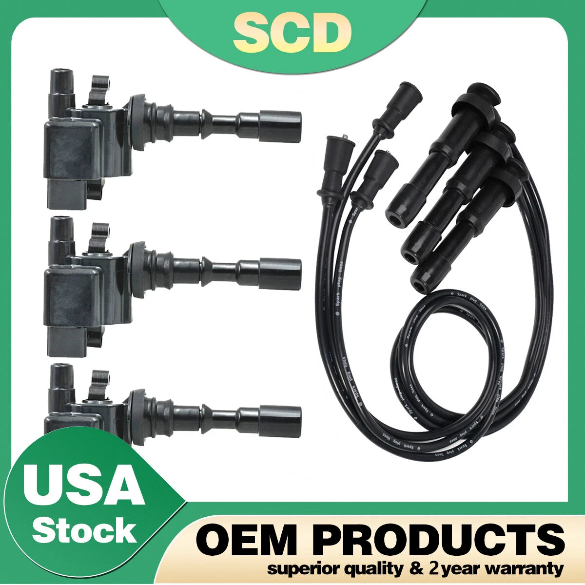 Ignition Coil & Spark Plug Wires for Hyundai Santa Fe 3.5L V6 (2003–2006) UF439