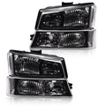 Black Headlights with Clear Reflector for Silverado (2003–2006)