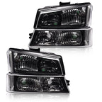 Black Headlights with Clear Reflector for Silverado (2003–2006)