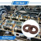 2X Oil Seal Rotary Shaft Seal for Various Models (25x45x7mm) FKM Rubber
