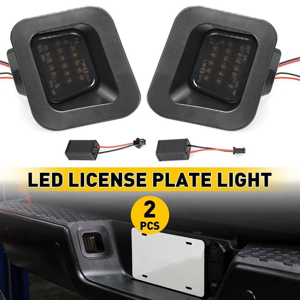 LED Rear License Plate Lights for Dodge Ram 1500 2500 3500 (2003–2018) - Smoked Lens