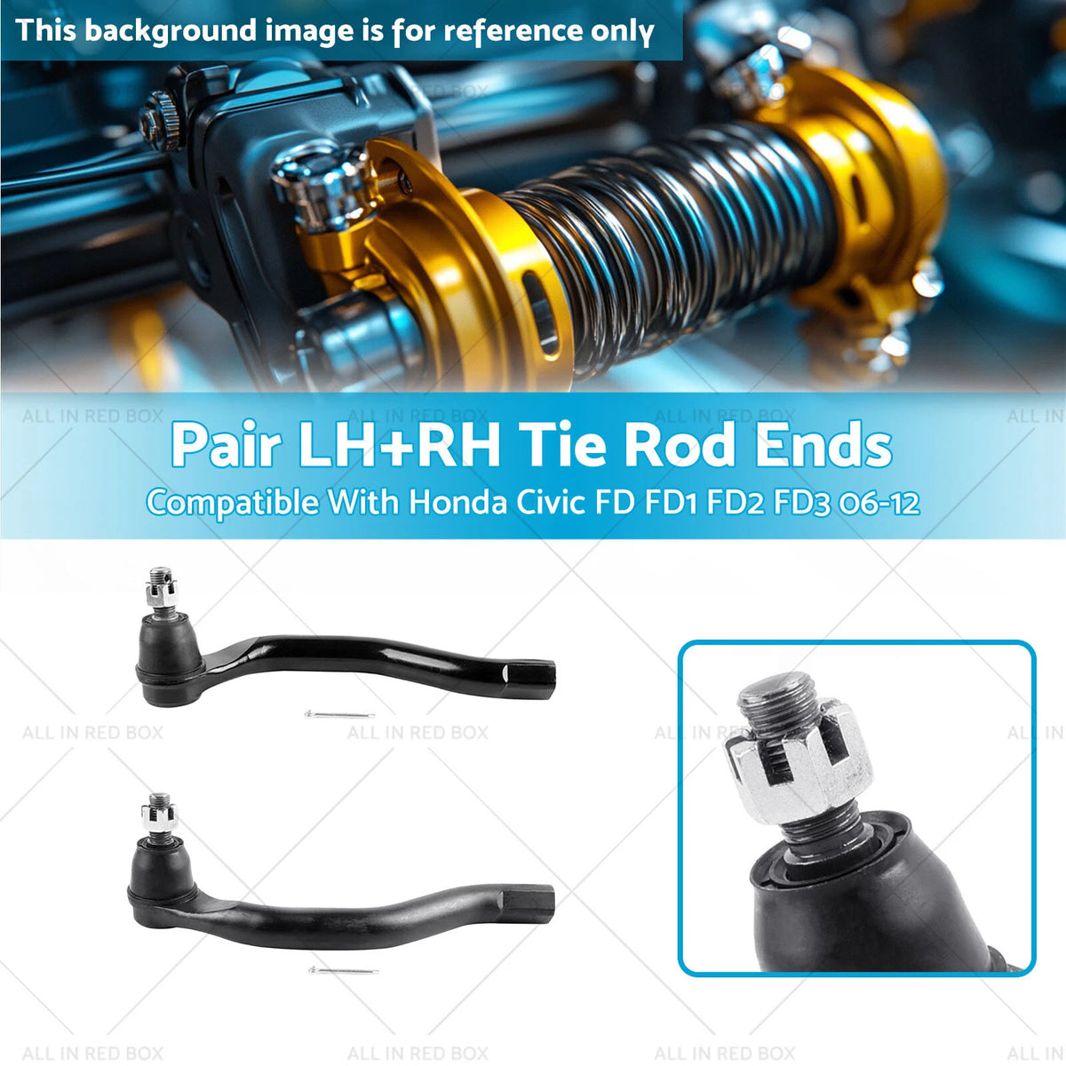 Pair Tie Rod Ends for Honda Civic FD FD1 FD2 FD3 (2006–2012)