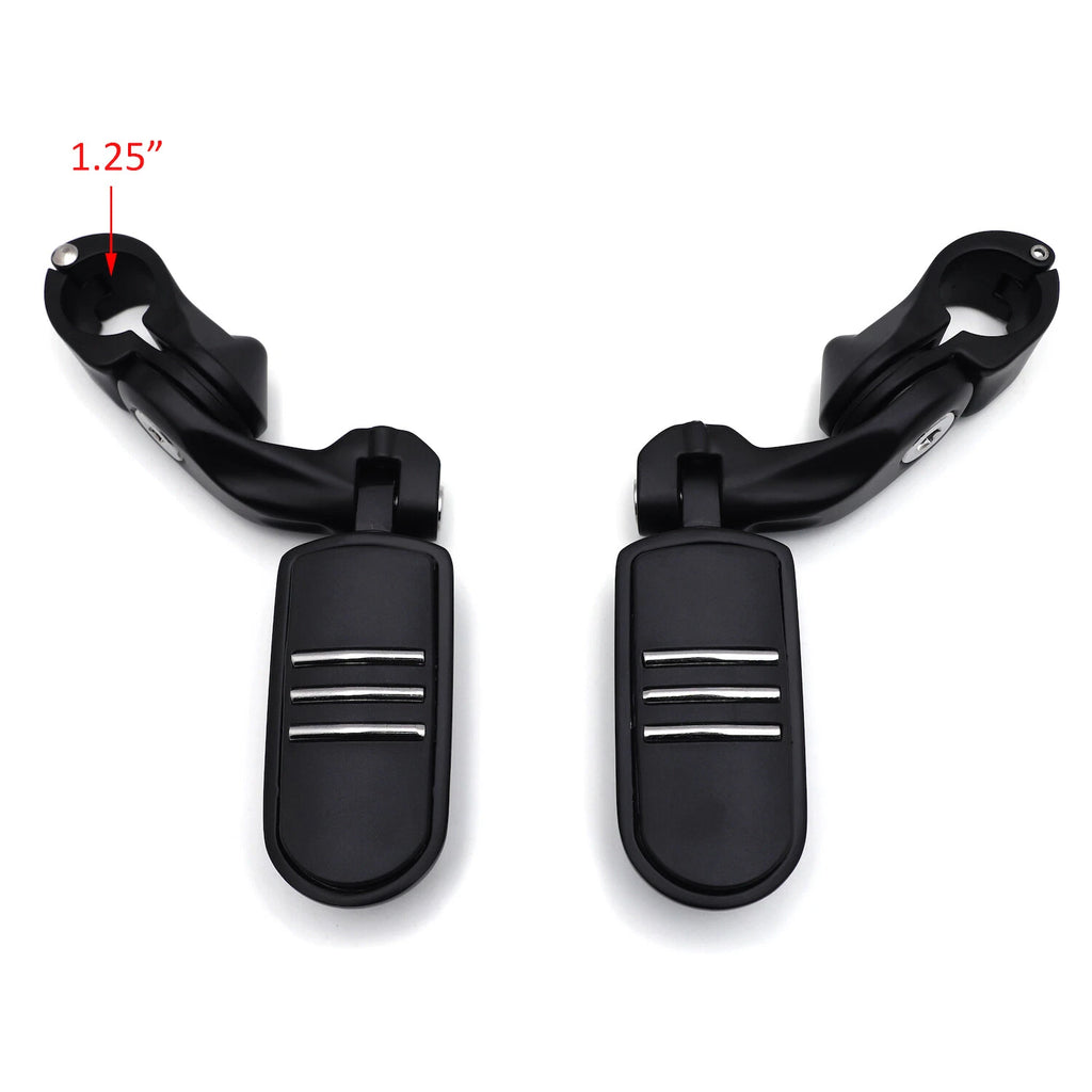 Streamliner FootPeg Set for 1.25" Engine Guard (2.5" Short Adjustable Mount)