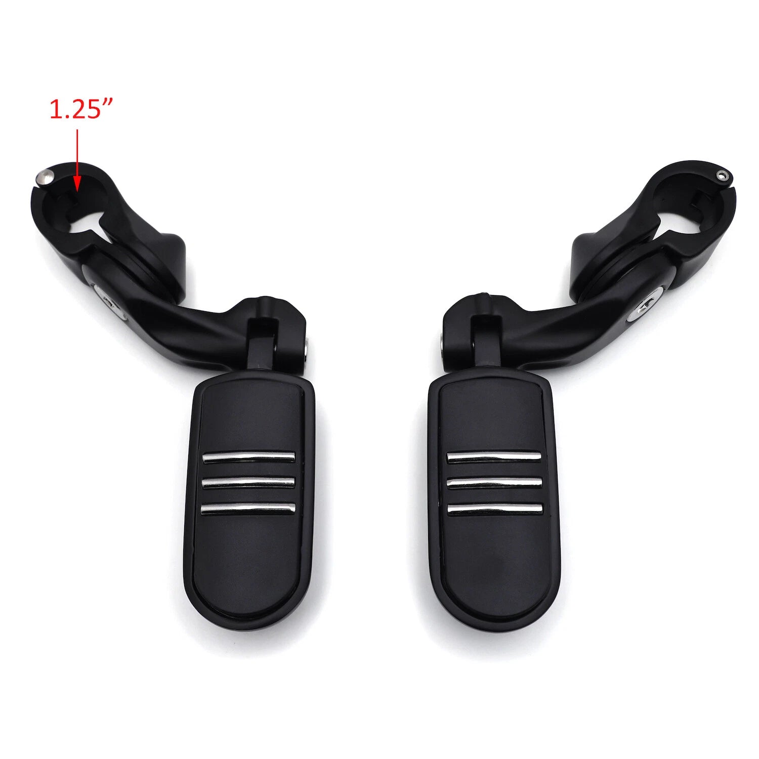 Streamliner FootPeg Set for 1.25" Engine Guard (2.5" Short Adjustable Mount)