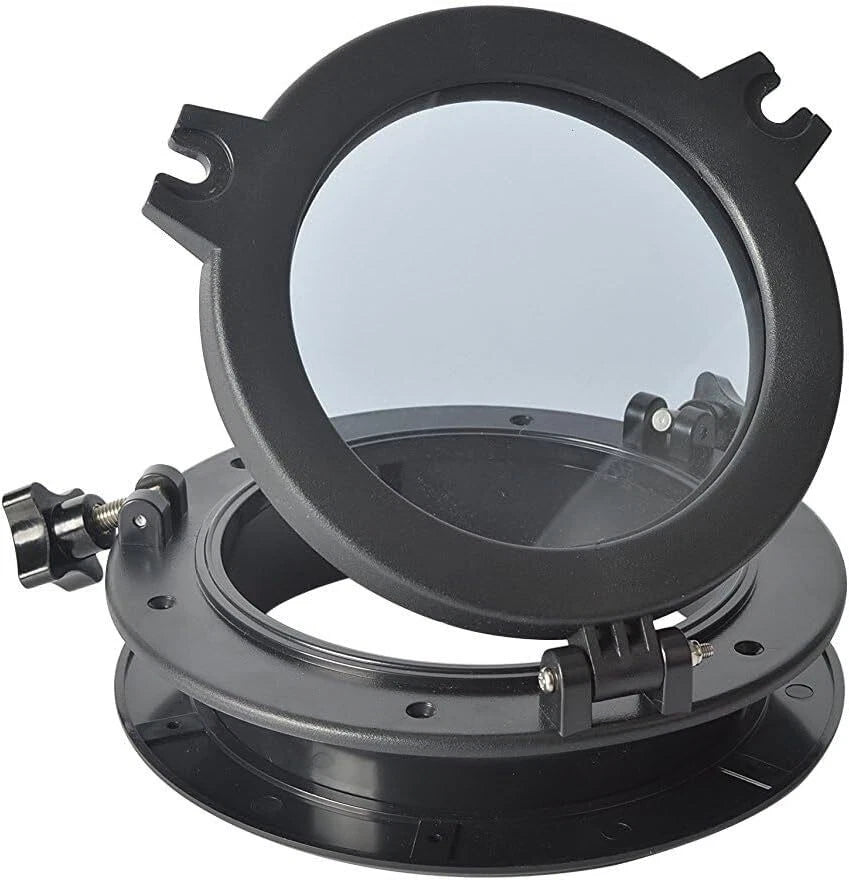 10" Round Opening Portlight Porthole Window for Boats (ABS Plastic, Tempered Glass)