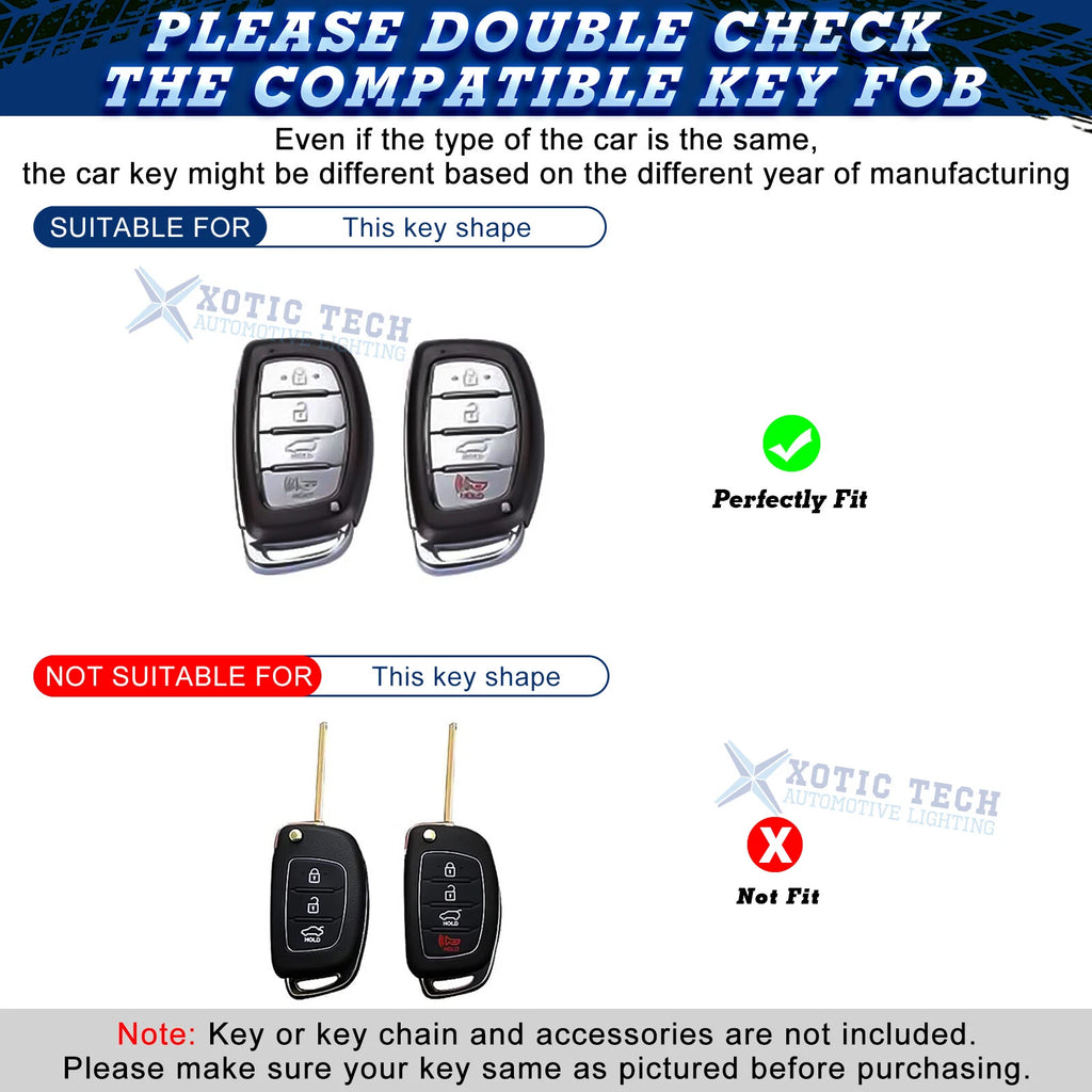 Full Cover Key Fob Case with Keychain for Hyundai (2011-2023)