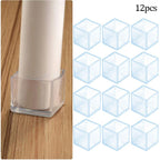 Set of 12 Rubber Chair Leg Protectors for Multi Size Tables