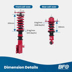 BFO Adjustable Coilovers Lowering Kit for Toyota Celica (2000–2006)