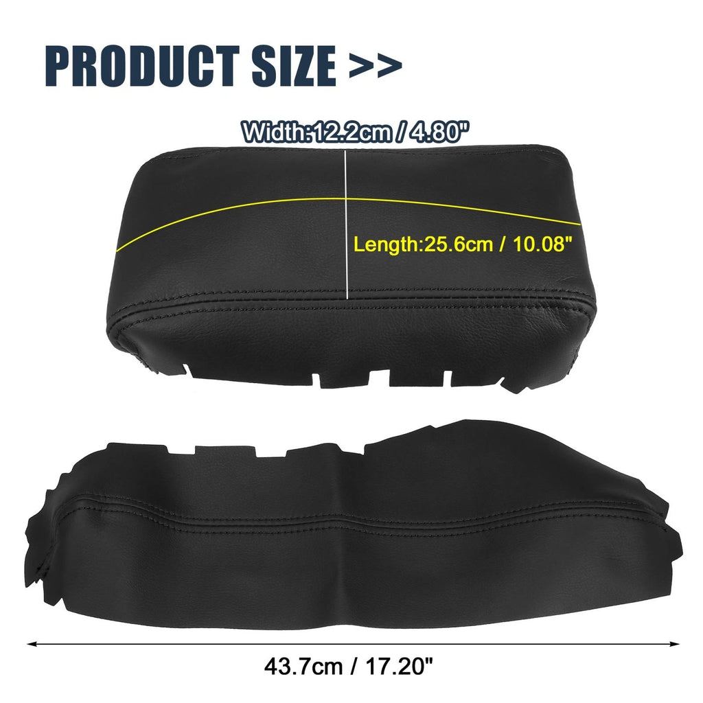 Set of 3 Armrest Covers for Honda Civic (2016–2020) Black with Black Line