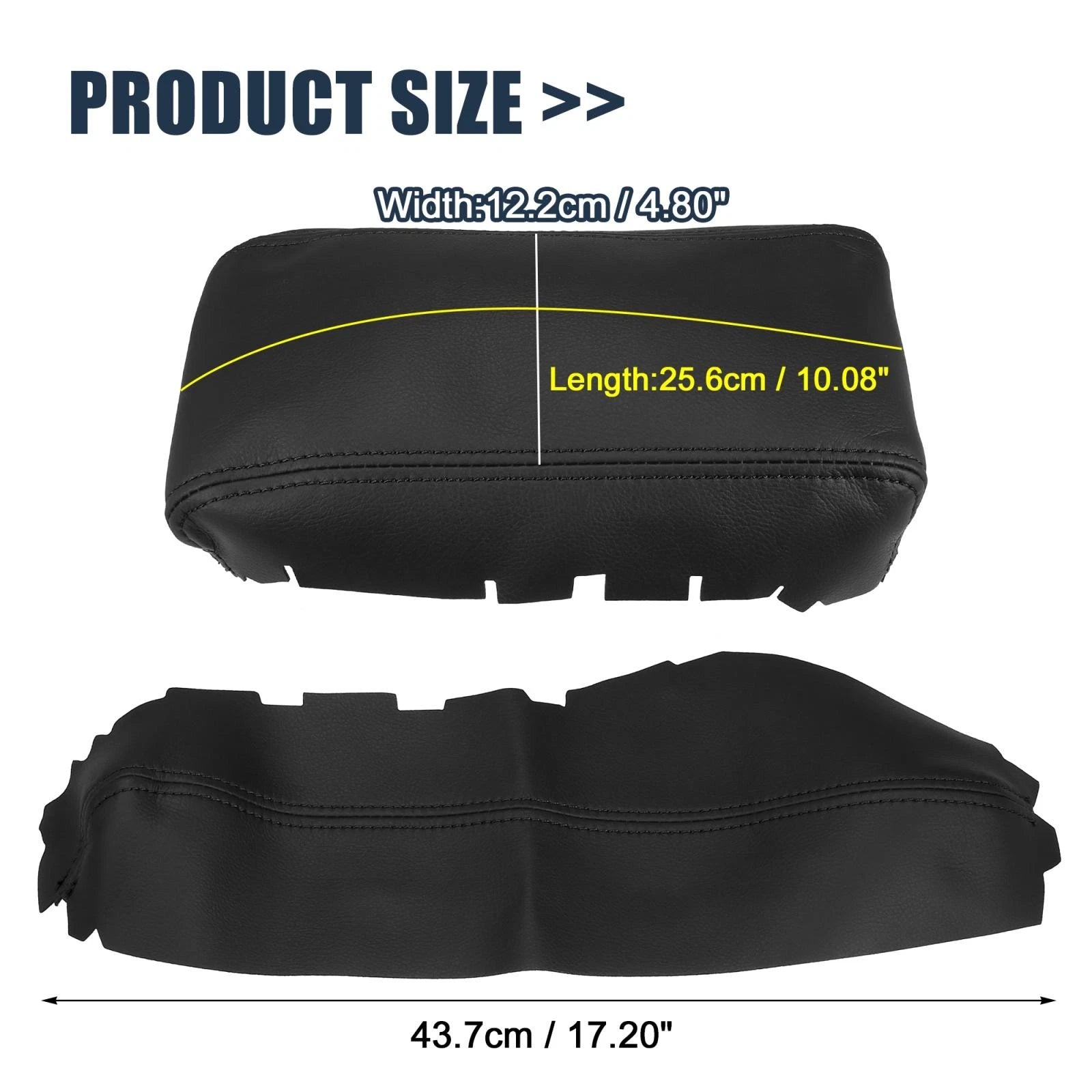 Set of 3 Armrest Covers for Honda Civic (2016–2020) Black with Black Line