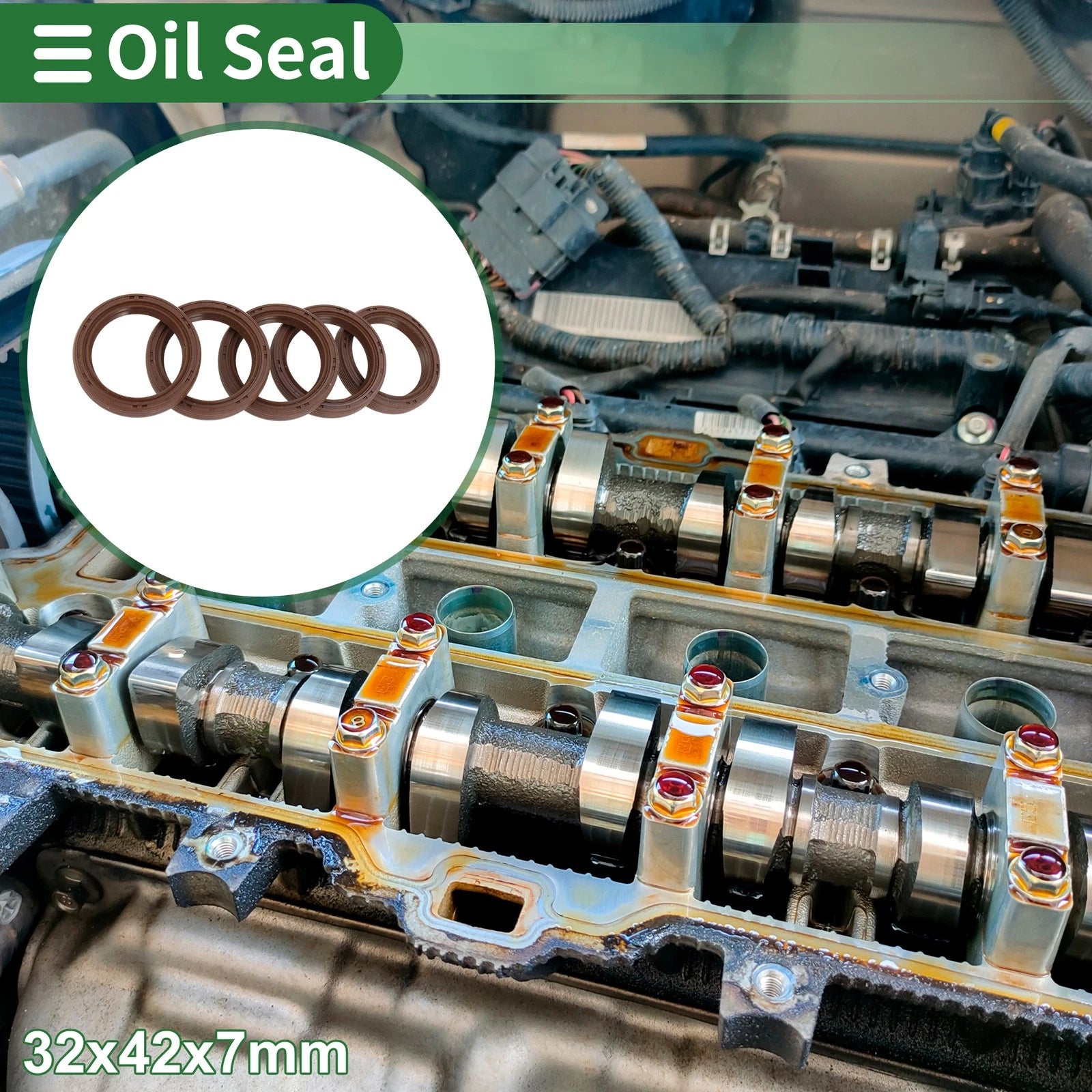 Oil Seal FKM Rubber 32x42x7mm for Various Models (5 Pcs)