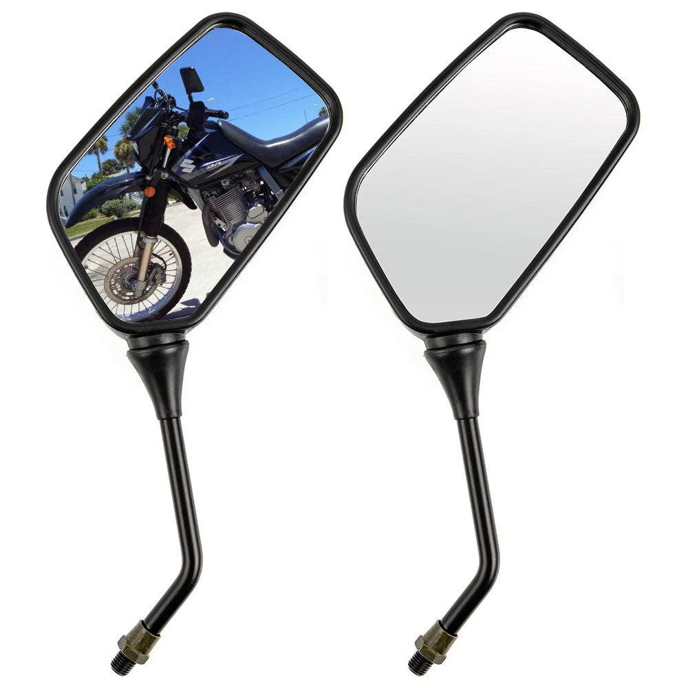 Set of 2 Side View Mirrors for Suzuki DR200 DR350 DRZ400 DR650 (Universal 10mm)