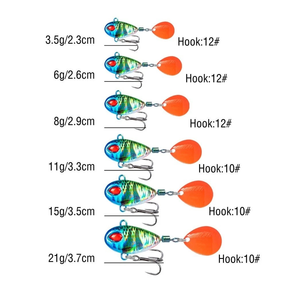 Vib Bait with Realistic Action & Flashing Spinner for Fishing