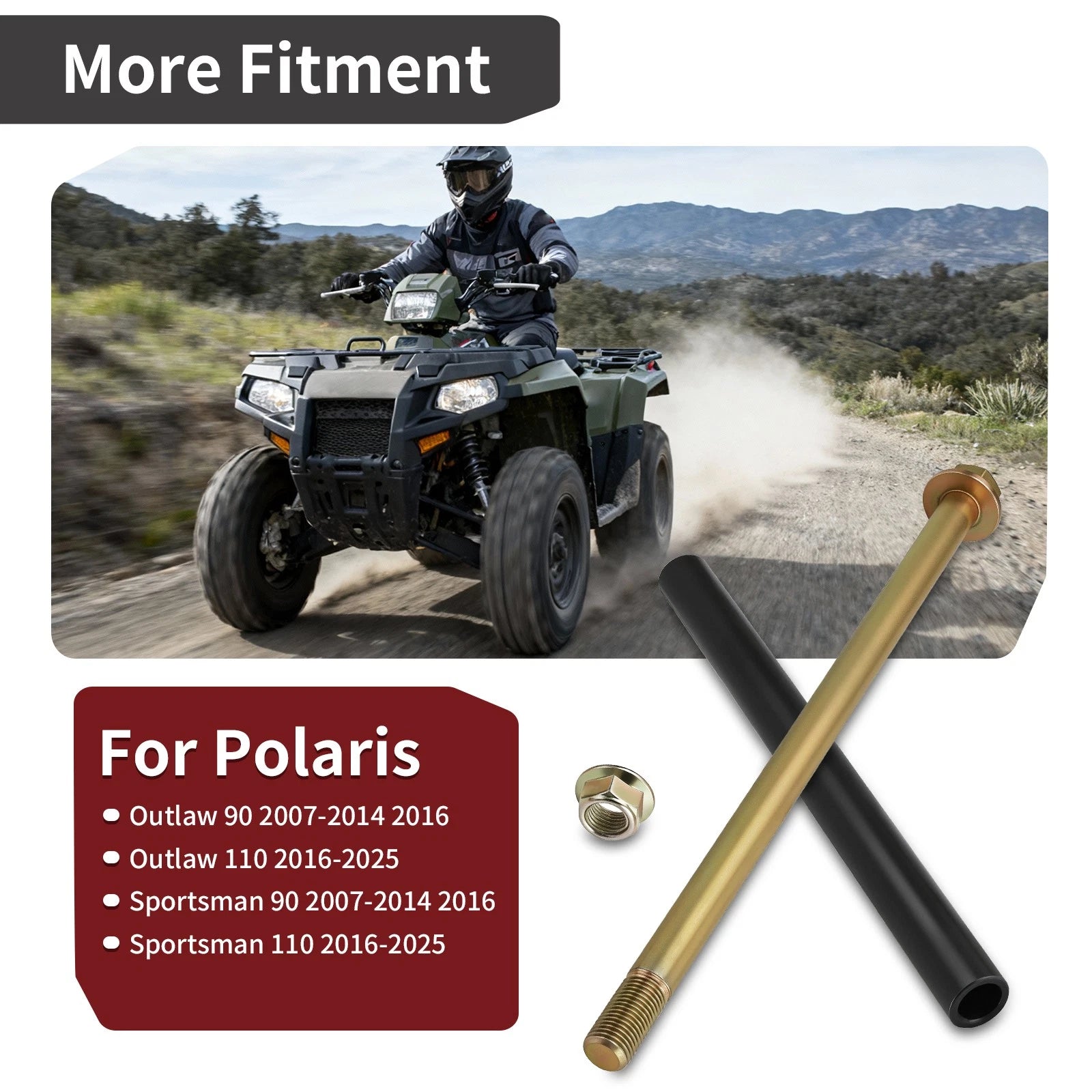 Swingarm Spacer Tube & Bolt Kit for Polaris Sportsman 90 (2007–2016)