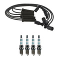 Denso 7mm Wire Set & 4 Iridium Power Spark Plugs Kit for Chrysler Dodge L4