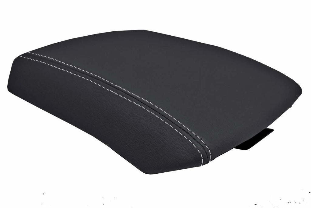 Leather Console Lid Armrest Cover for Nissan Xterra (2005–2015) Gray Stitch
