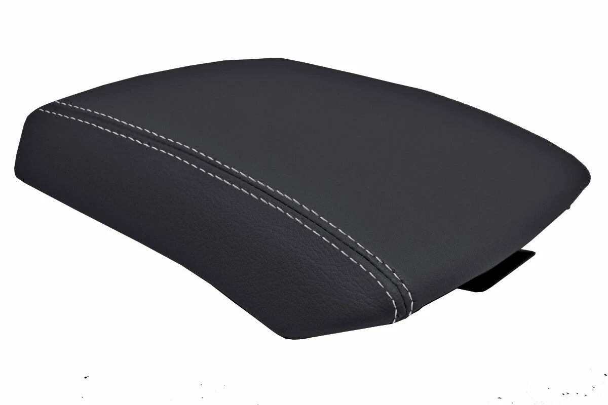 Leather Console Lid Armrest Cover for Nissan Xterra (2005–2015) Gray Stitch