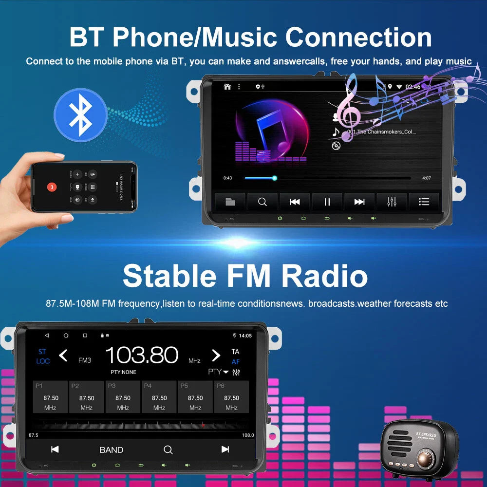 9'' Wireless CarPlay Android Auto Head Unit for VW Tiguan (2008-2016)