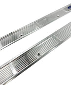 Door Sill Scuff Plates with Blue Decals for 1971–1973 Ford Mustang