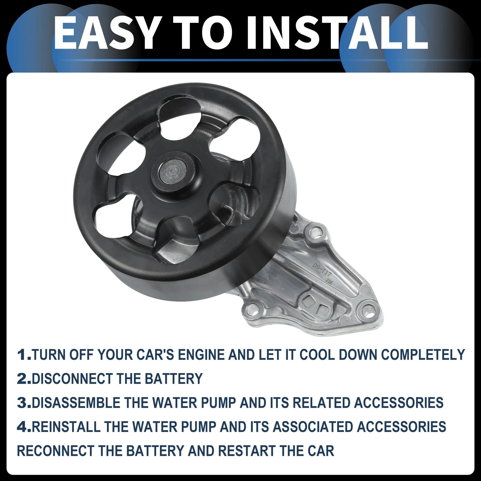 Water Pump for Honda CR-V (2002–2006) No. 19200PNA003 with Rubber Ring Kit