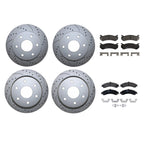 Front Rear Brake Kit with Drilled Rotors & TRW Pro Metallic Pads for Chevy GMC V8