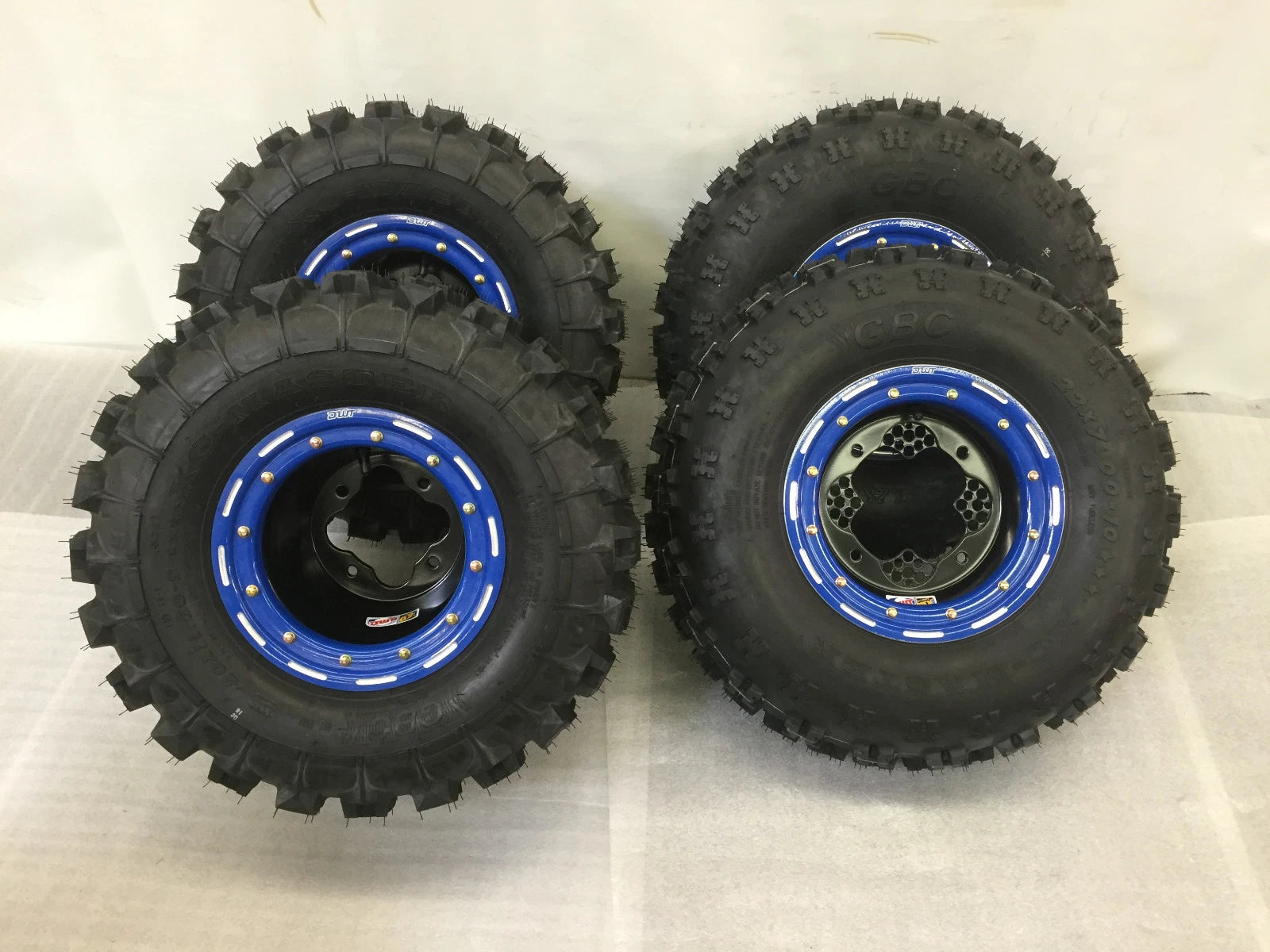 Set of 4 DWT G3 Beadlock Rims with GBC XC Master 22" Tires for Honda TRX 450R 250R