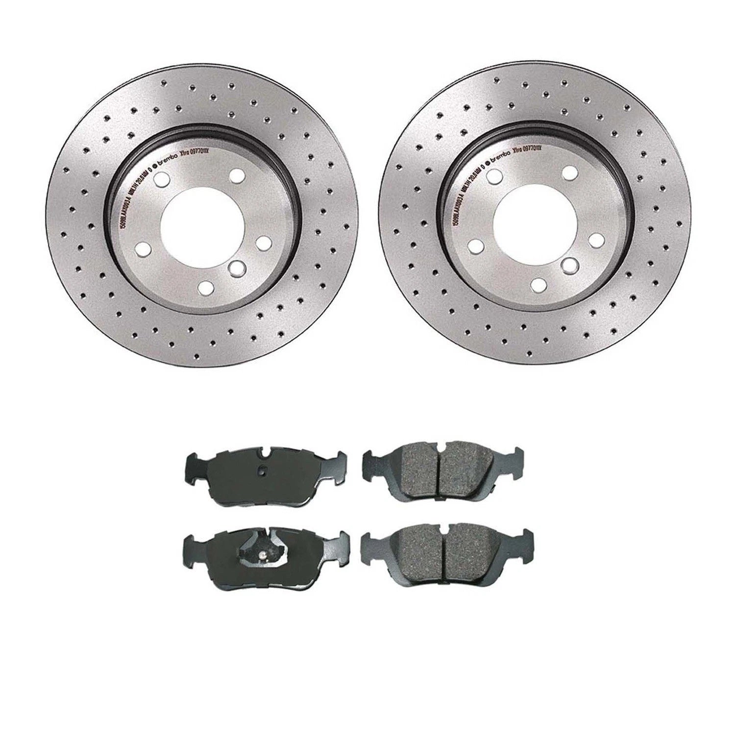 Akebono Euro Front Brake Kit for BMW E36 E46 (Xtra Drilled Rotors, Ceramic Pads)