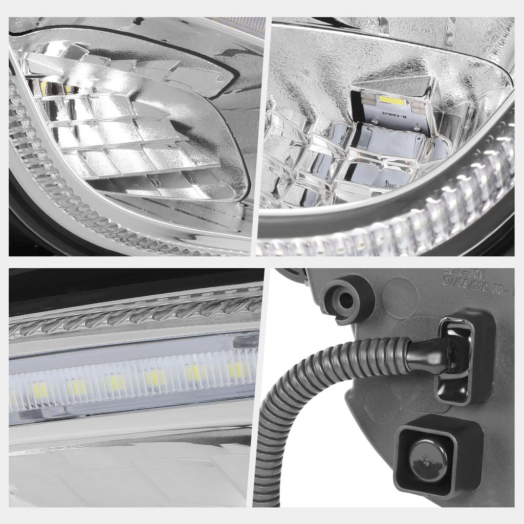 3D LED DRL Bar Chrome Housing Fog Lights for Freightliner Cascadia (2018–2024)
