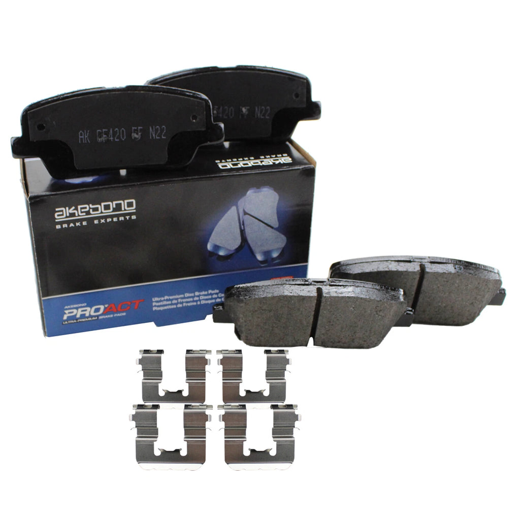 Set of 4 Akebono ProACT Rear Disc Brake Pads for Hyundai Santa Fe Sport XL, Kia Sorento