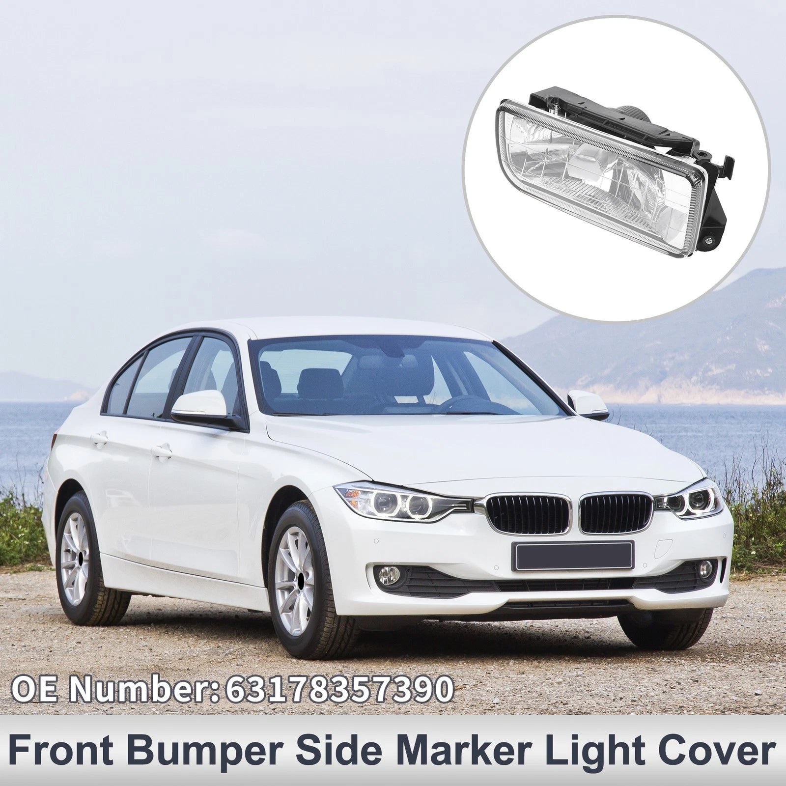 Right Front Bumper Side Marker Light Cover for BMW 3 Series (No. 63178357390)