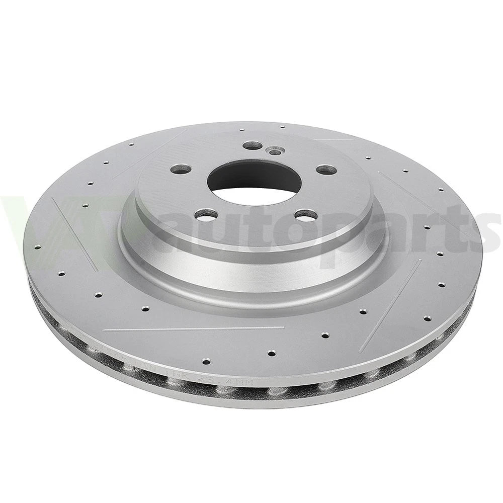Set of 2 Drilled & Slotted Rear Brake Rotors for Mercedes-Benz S550 (2012–2013)