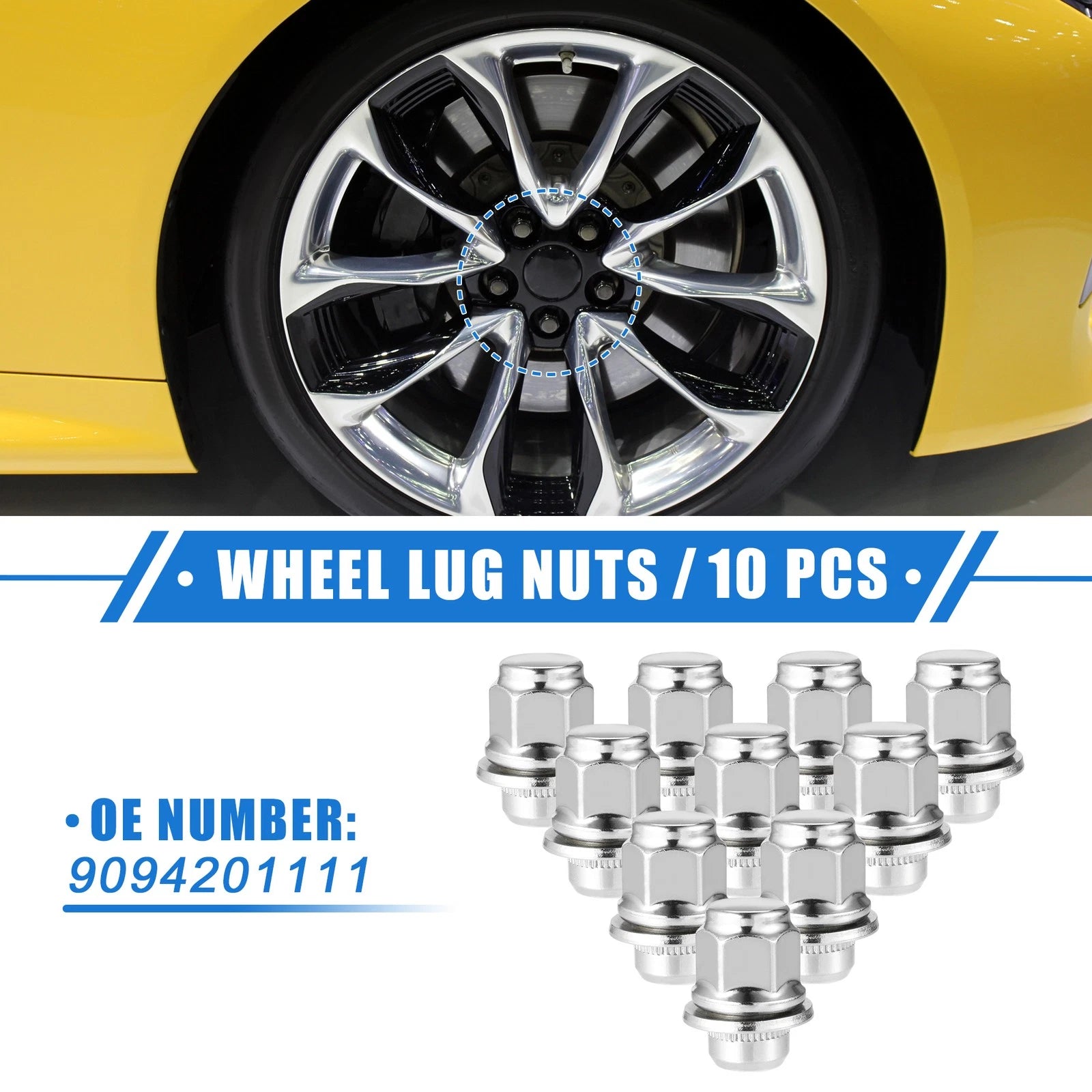 10X Wheel Lug Nuts for Lexus LS460 LC500 (M12x1.5)