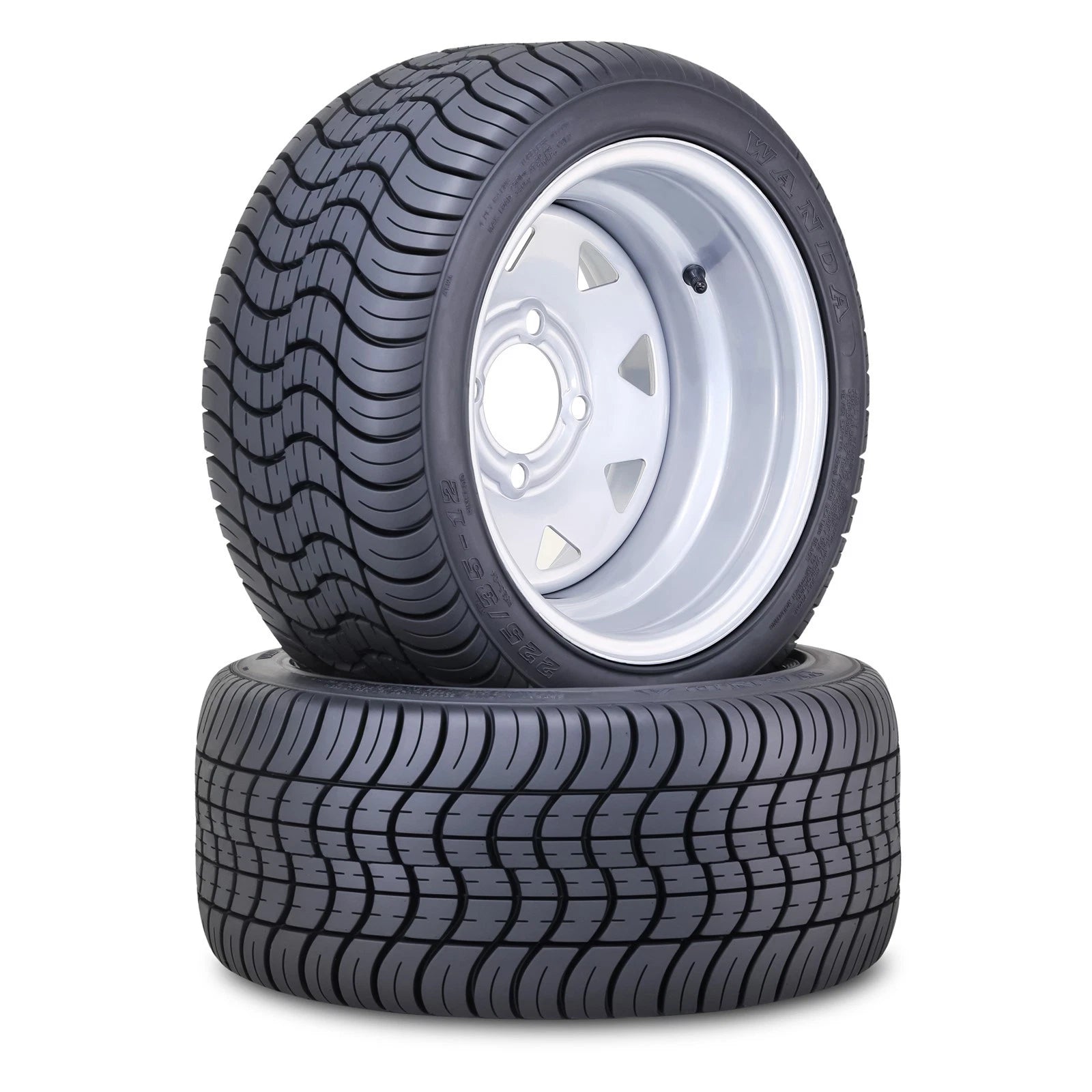 2 Wanda Golf Cart Tire Assembly 225/35-12 w/4x4" PCD ET-25.4 Silver Wheel