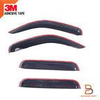 Slim Weathershields Door Visors for Toyota Hilux Dual Cab (1998-2004) Black