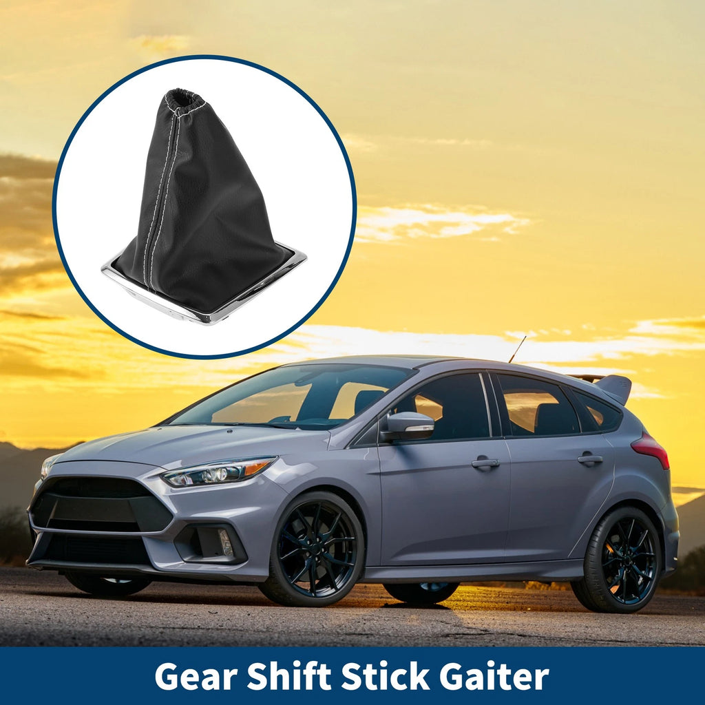 1 Pc Gear Shift Gaiter for Ford Focus (2005–2012) Black White Leather