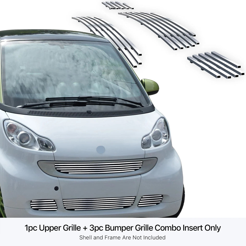 Stainless Polished Chrome Billet Grille Insert for Smart Fortwo (2008-2012)