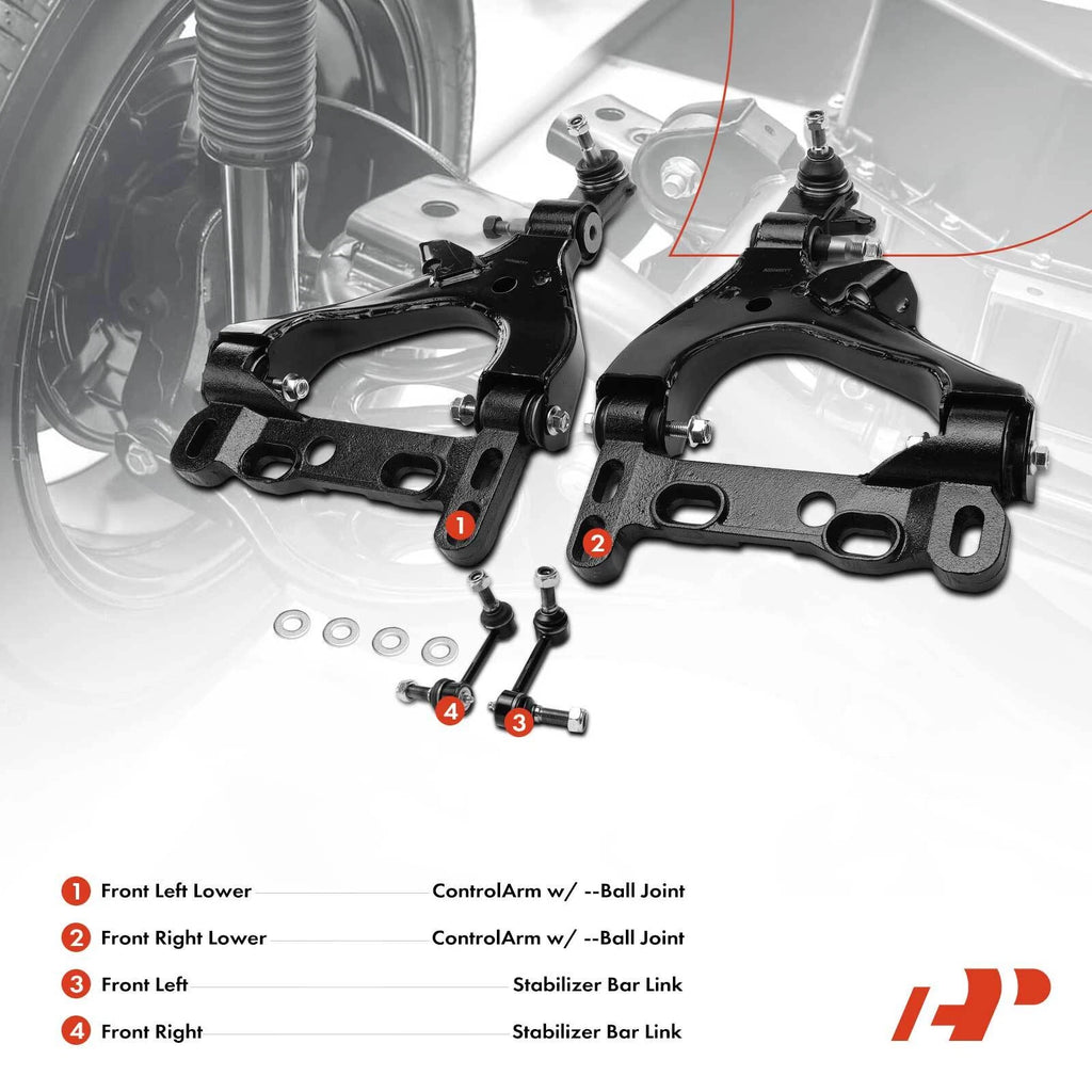 Set of 4 Front Lower Control Arms for GMC Envoy Buick Rainier (2002–2009)