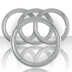 4 NEW 14" STAINLESS TRIM RINGS BEAUTY BANDS GLAMOUR STEEL RIMS WHEELS for FORD
