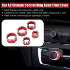 5pcs Red AC Climate Control Knob Trim for Toyota Camry (2018–2020)