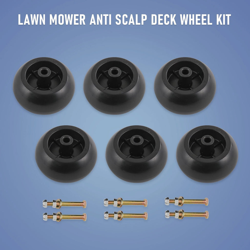 Set of 6 Mower Deck Wheels for Hustler Raptor SD & Super Sport