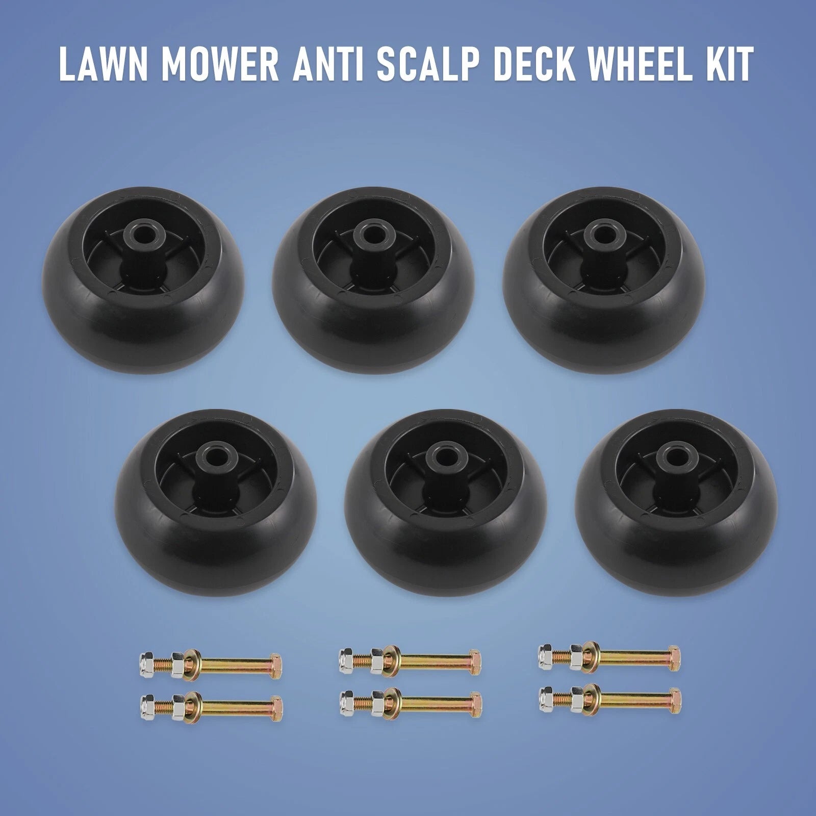 Set of 6 Mower Deck Wheels for Hustler Raptor SD & Super Sport