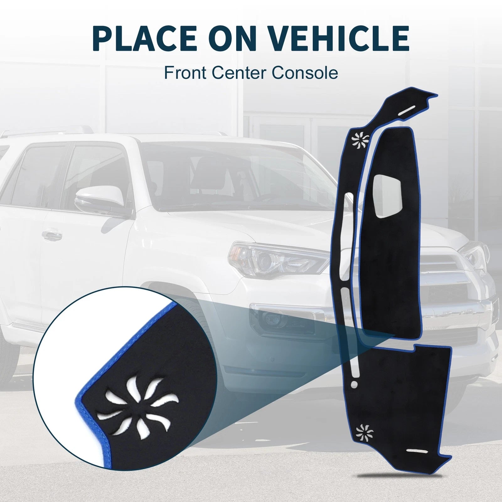 Dashboard Cover Mat for Suzuki WagonR MH35S/MH55S (2013–2021) Black Blue Set