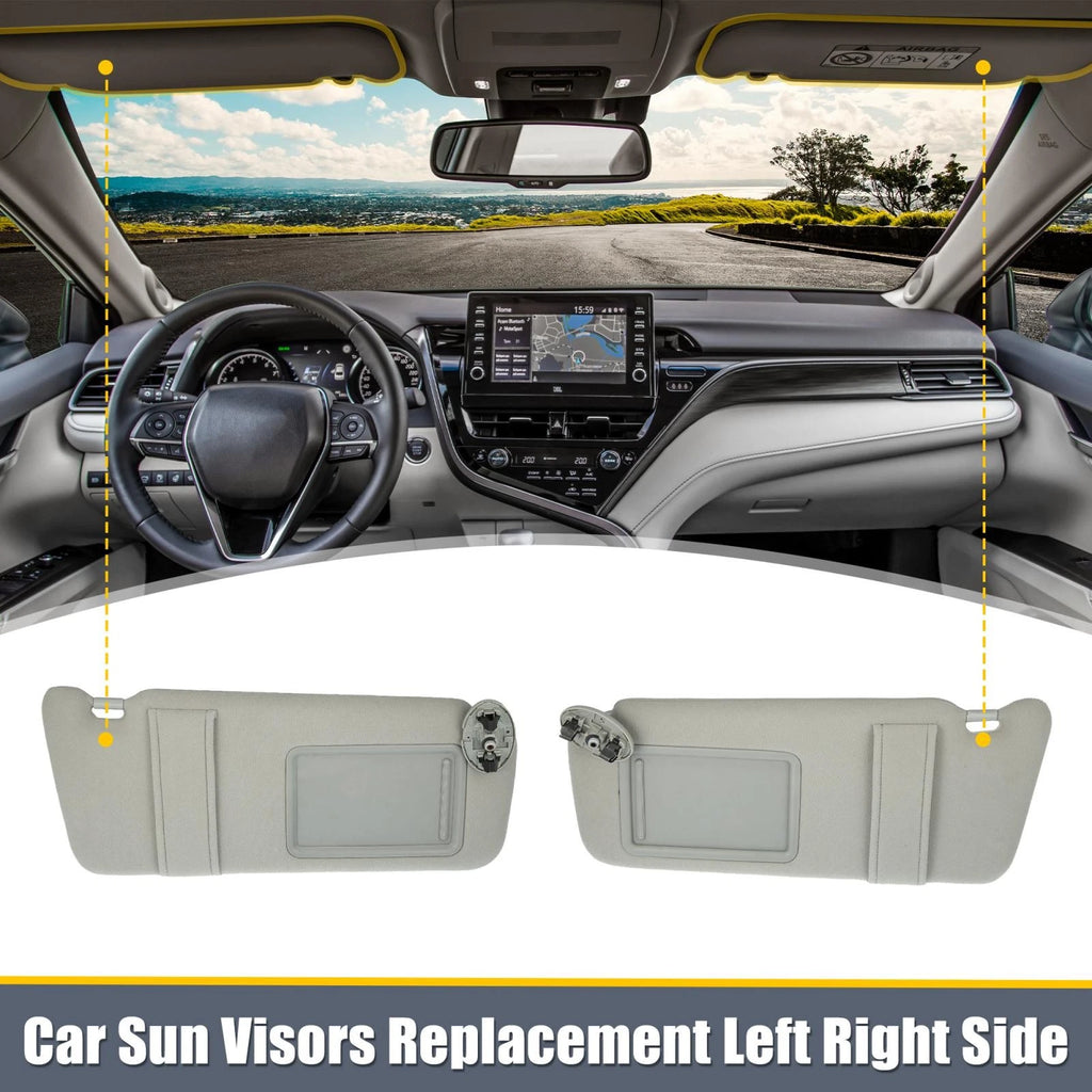 2pcs Sun Visor Assembly Kit for Toyota Camry (74320-06780-E0) Gray