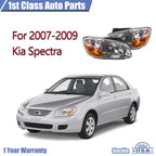 Headlight Assembly Set of 2 for Kia Spectra (2007-2009) with Bulb