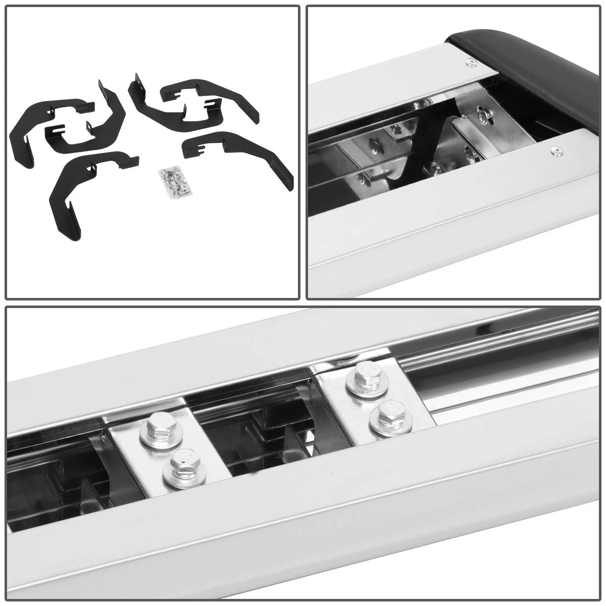 Set of 2 Chrome Step Nerf Bars for Silverado Sierra Quad Cab (2007–2019)