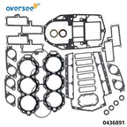 Set of 2 Power Head Gasket for Evinrude Johnson OMC V6 185HP-225HP (1978–1995) 0436891, 0777469